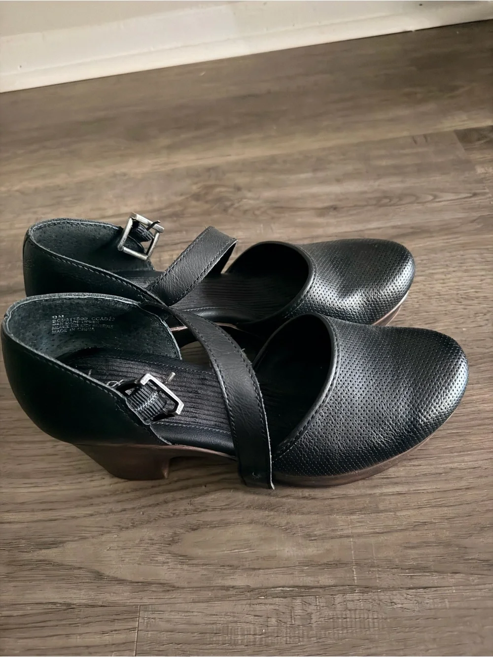 Black Mary Jane Flats with Ankle Strap
